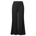 thumbnail image 3 of Dpytoraw New Drape High Waist Wide Leg Casual Slacks. Women's Casual Cargo Pants With Elastic Waist Black L, 3 of 4