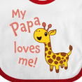 thumbnail image 4 of Inktastic My Papa Loves Me Cute Giraffe Boys or Girls Baby Bib, 4 of 4
