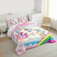 thumbnail image 3 of Homewish Colorful Cute Unicorn Bedding Comforter Set,Kawaii Rainbow Stars Pattern Twin Comforter Sets, Magic Animal Bedding Set For Girls Teens,Super Cozy Room Decor Reversible,2 Pieces, 3 of 8