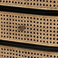 thumbnail image 6 of bali & pari Nabila Rattan and Bayur Wood BOHO Nightstand, 3-Drawer, Black, 6 of 10