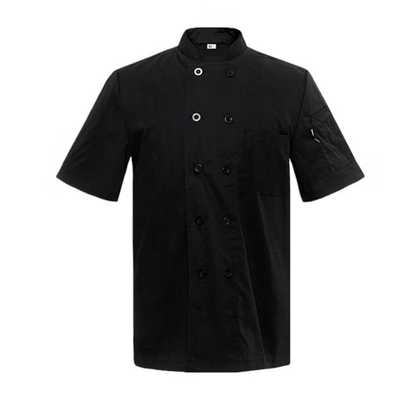 Chef Apparel Unisex Short Sleeve Chef Size (Black)