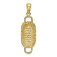 thumbnail image 1 of Solid 14k Yellow Gold 3-D 2 Handles Rectangular Basket Charm Pendant - 25mm x 10mm, 1 of 6