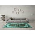 thumbnail image 3 of Ahgly Company Indoor Rectangle Oriental Turquoise Blue Industrial Area Rugs, 7' x 9', 3 of 4