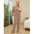 thumbnail image 2 of SMZ Womens Lounge Set Cute Long Sleeve Pajama Sets Casual 2 Piece Pj Outfit Fall Sleepwear Pockets, 2 of 6