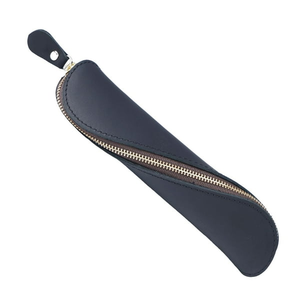 Estuche portátil para lápices, neceser, organizador de almacenamiento, estuche con cremallera para papelería. Negro