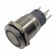 thumbnail image 1 of 80-511-0011-01 - PUSH SWITCH LIT LATCH GRN 1P2T ON/OFF 12V LED 19MM TH SOL, 1 of 1