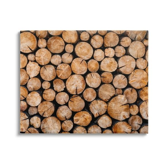 Stupell Industries Tree Logs Lumber Aerial View Modern Photography Photograph Gallery Wrapped Canvas Print Wall Art, Design by Jeff Poe Photography