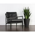 thumbnail image 2 of Sunpan Gilmore 18" Mid-Century Leather and Wood Lounge Chair in Black, 2 of 8