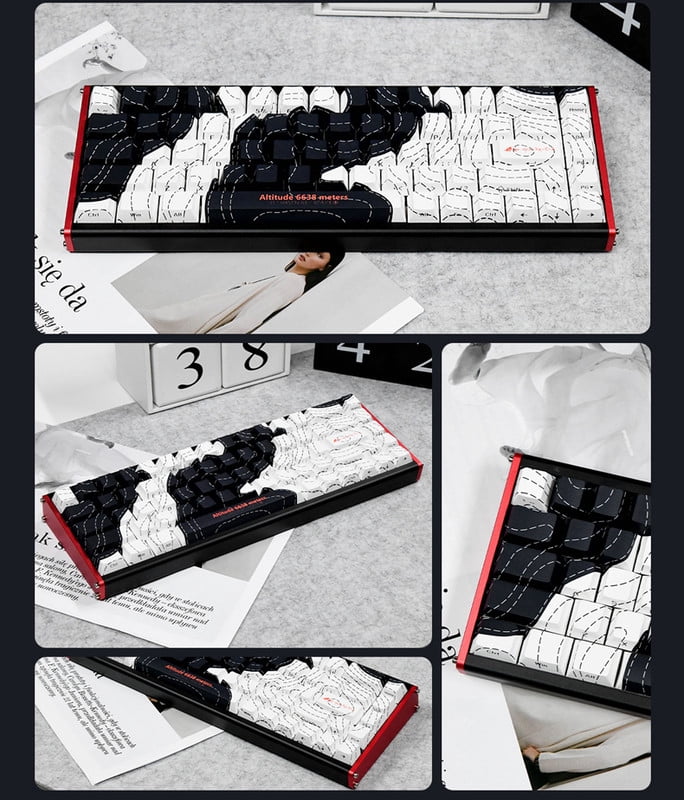 AJAZZ ALUX68 HE Aluminum Rapid Trigger Gaming Keyboard with Magnetic Switch, Wired Hall Effect Keyboard with 8K Polling Rate, 0.125ms Latency, RGB Backlight (Black Side-Printed, ALUX68)