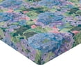 thumbnail image 4 of Ambesonne Hydrangea Fitted Sheet, Grunge Floral Jungle Art, California King, Pale Lilac Lavender Blue, 4 of 5