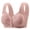 Pink, variant on Womens Large Bust Bras Wide Strap Front Closure Everyday Bra Lace Plus Size Wireless Bras Breathable Casual Push Up Brassiere Beige 36