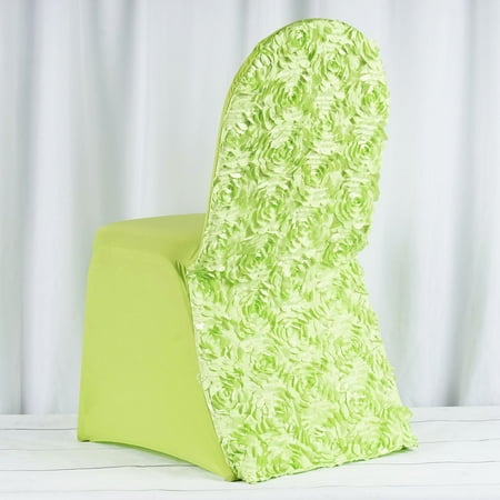 Cover Stretch Satin - Satin Rosette Stretch Banquet Spandex Chair Cover, Apple