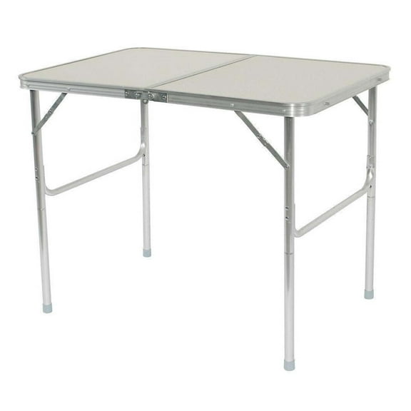 Wqmh 3' Ft Portable Folding Camping Table, Outdoor Waterproof Adjustable Height Table, Aluminum Lightweight Suitcase Foldable Table for Picnic BBQ Beach Dining