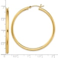 thumbnail image 4 of 925 Sterling Silver Flash Gold Plated Women's 2mm Polished Hinged Tube Hoop Earrings | 45mm, 4 of 4