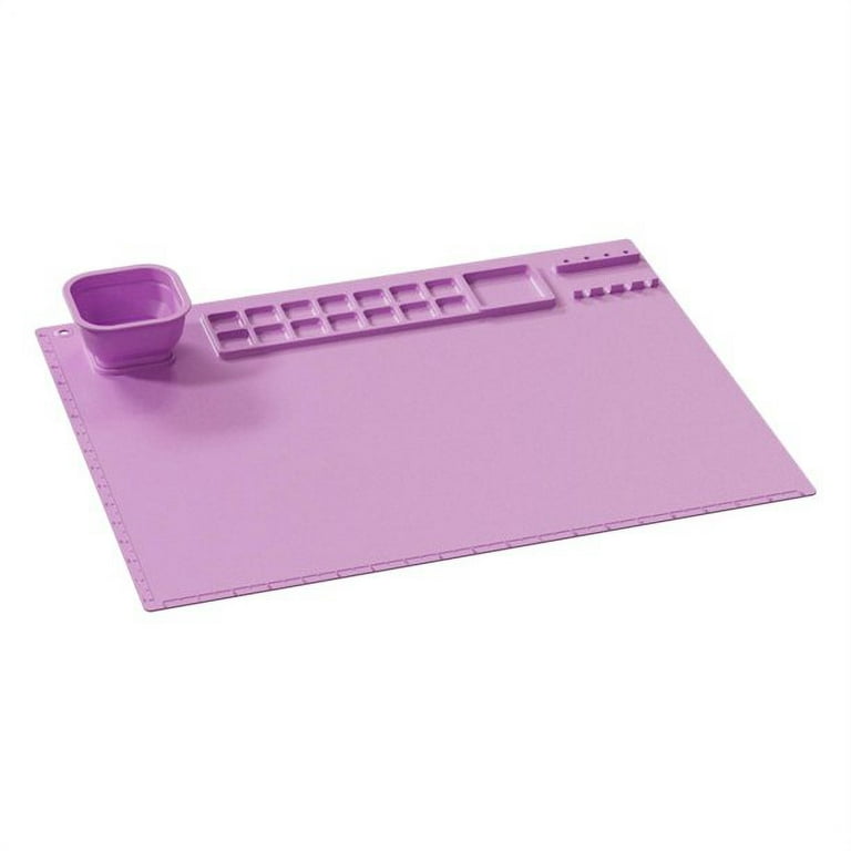 Silicone Mats for Crafts,Non-Stick Silicone Sheet Silicone Craft Mat with  Cleaning Cup, Multifunctional Silicone Mat for Painting, Art, Handmade,  Make Mold, and DIY Creations,Purple 