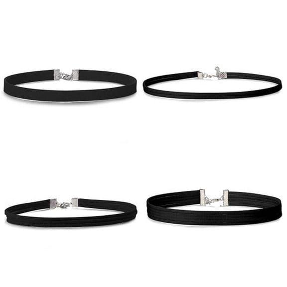 TwhqxjCN Black Choker Set 4 Stylish Necklaces Trendy Dainty Clavicle Chain Neck Jewelry Neckchain Accessories for Women