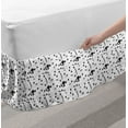 thumbnail image 2 of Cat and Mouse Bed Skirt, Paw Motifs Animals and Musical Elements on a Plain Background, Elastic Bedskirt Dust Ruffle Wrap Around for Bedding Decor, 4 Sizes, Charcoal Grey and White, by Ambesonne, 2 of 2