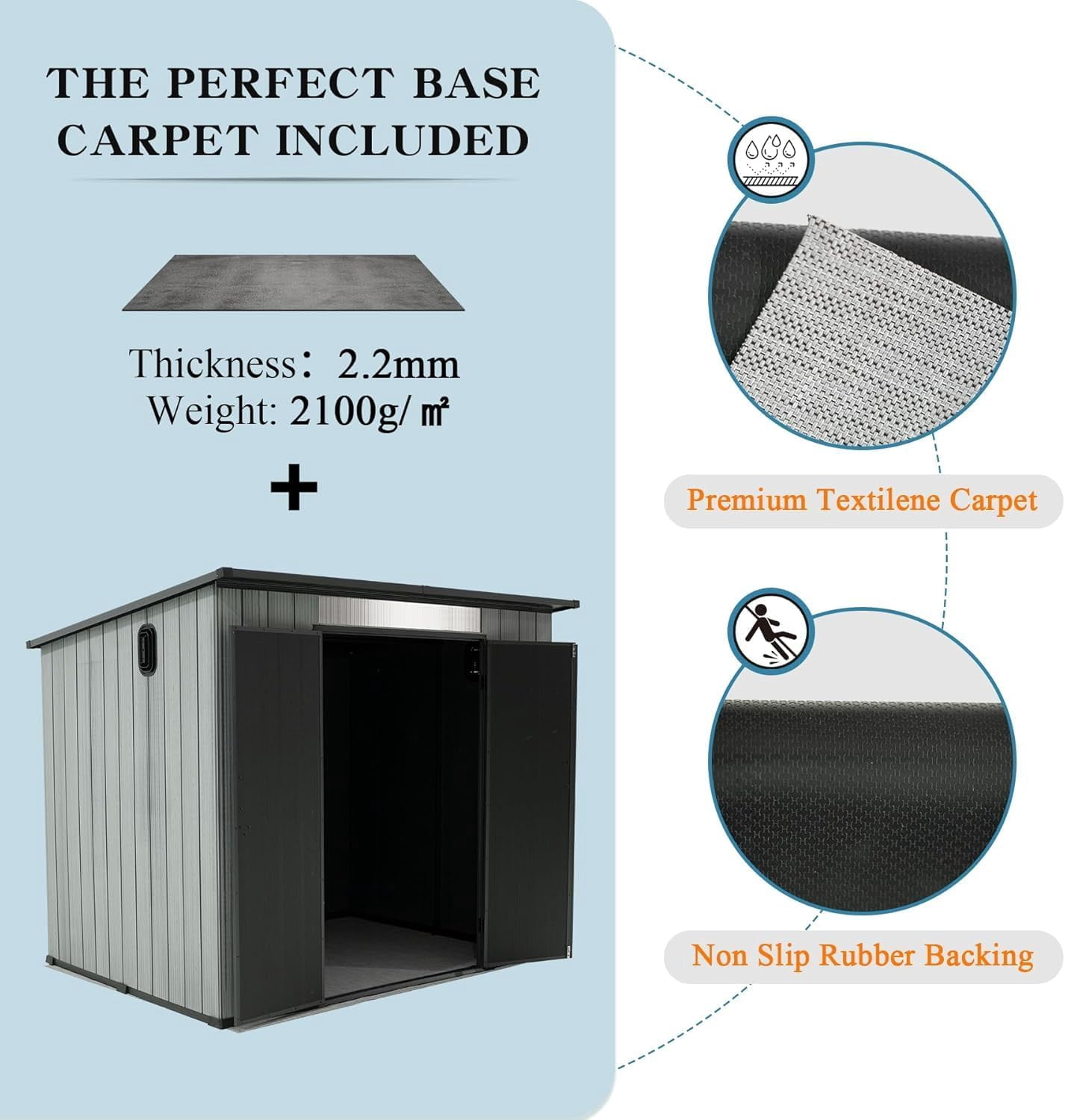 BACKYARD BEAUTIFUL 6 x 8 FT Resin Storage Shed, Waterproof Plastic Tool Shed with Windows, Vents, Lockable Double Doors, Sloped Roof for Garden, Patio, Backyard, Gray