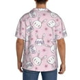thumbnail image 3 of Kdxio Men's Hawaiian Shirt for Men Short Sleeve Shirt Cute Rabbit Flower Summer Casual Holiday Beach Button Down T-Shirts, 3 of 7