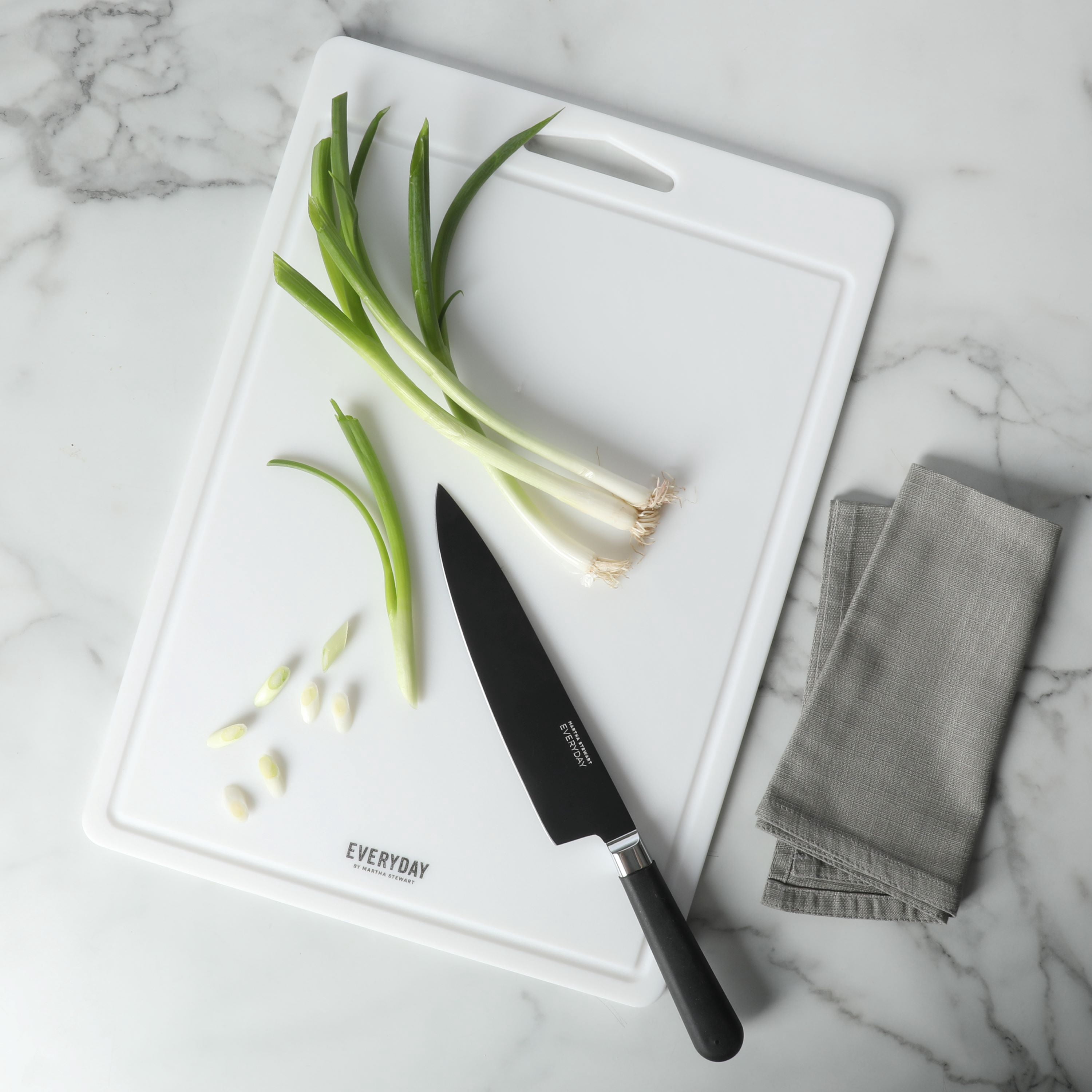 Martha Stewart 18" x 13" Plastic Cutting Boards Set for Kitchen, White