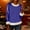 Blue, variant on Generic Women Christmas Tops Xmas Crew Neck Fur Trim Pullover Sweaters Casual Long Sleeve Sequin Shirts Fall Clothes