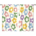 thumbnail image 2 of 70s Cute Flower Small Kitchen Curtains Retro Floral Window Treatment Abstract Groovy Vintage Cafe Short Window Curtains for Bathroom Dining Laundry Modern Tier Treatment Drapes 27.5x39 inch, 2 of 6