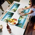 thumbnail image 7 of Summer Beach Blue Ocean Placemats Set of 4,Wipeable Washable Table Mats for Dining Tables,Coconut Tree Place Mats for Kitchen Event Party Tabletop Decor, 7 of 7