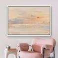 thumbnail image 2 of PixonSign Framed Canvas Print Wall Art Watercolor Tropical Sunset Sea Landscape Nature Wilderness Illustrations Modern Art Decorative Minimal Rustic for Living Room, Bedroom, Office - 16"x24" White, 2 of 5