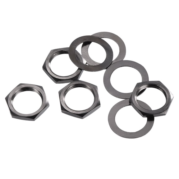 4 Set Guitar Nut and Washers 3/8" Guitar Input Output Jack Socket Nut Grey for Guitar, Bass