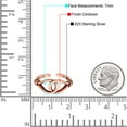 thumbnail image 5 of 7mm - Loop Toe Band Ring 925 Sterling Silver Thin Adjustable Stylish Rings for Women, 5 of 5