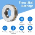 thumbnail image 4 of Uxcell 4 pack F11-21M Thrust Ball Bearings, 11mm x 21mm x 7mm Miniature Thrust Bearing with Washers Chrome Steel Single Direction, 4 of 6