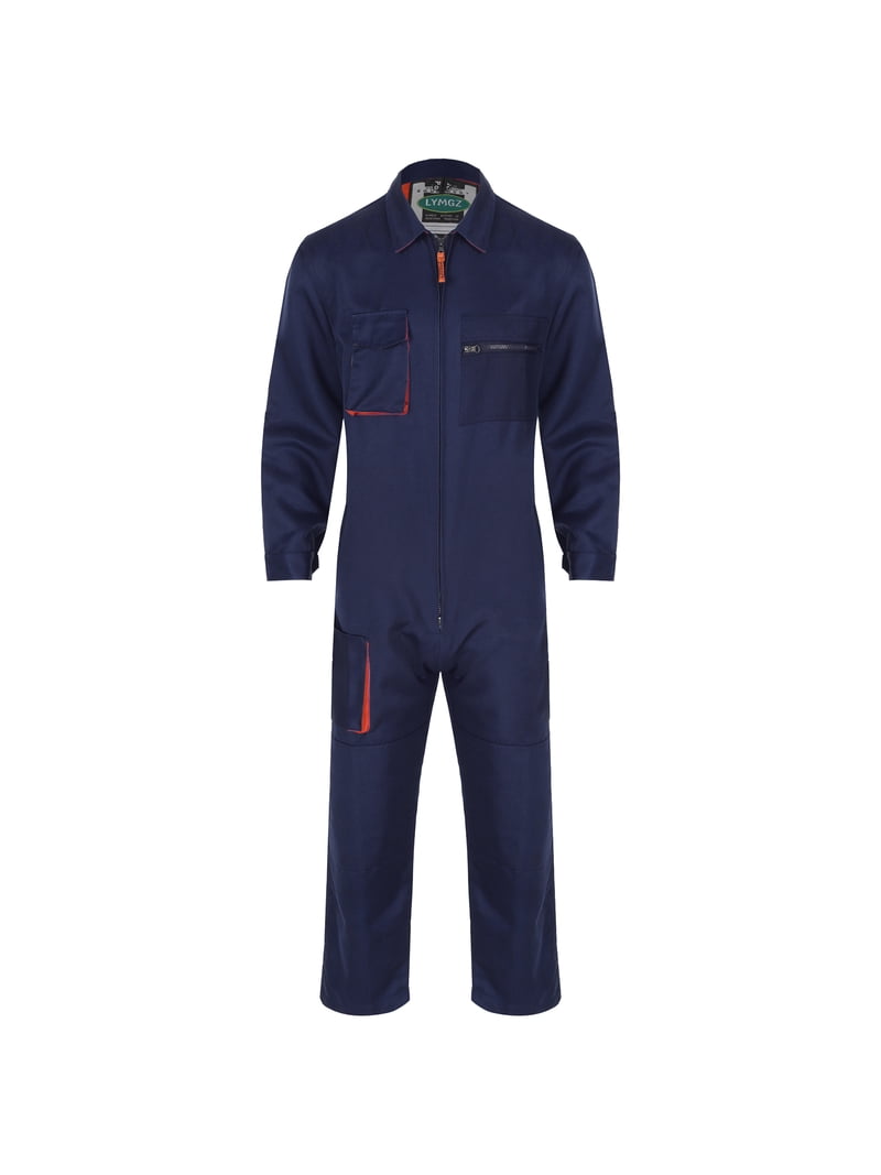YONGHS Men's Long Sleeve Zip-Front Work Coverall Action Back