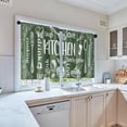 thumbnail image 6 of Olive Green Kitchen Curtains 36 Inch Length Modern Window Short Tier Curtains Over Sink Set of 2, White Doodle Abstract Art Small Kitchen Decor, 6 of 6