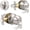 Satin Nickel, variant on Keyed Alike Exterior Door Knob, Round Outdoor Lock with One Sided Deadbolt, Stainless Steel, Satin Nickel Door Knobs, Silver Door Handle Sets, 4 Pack