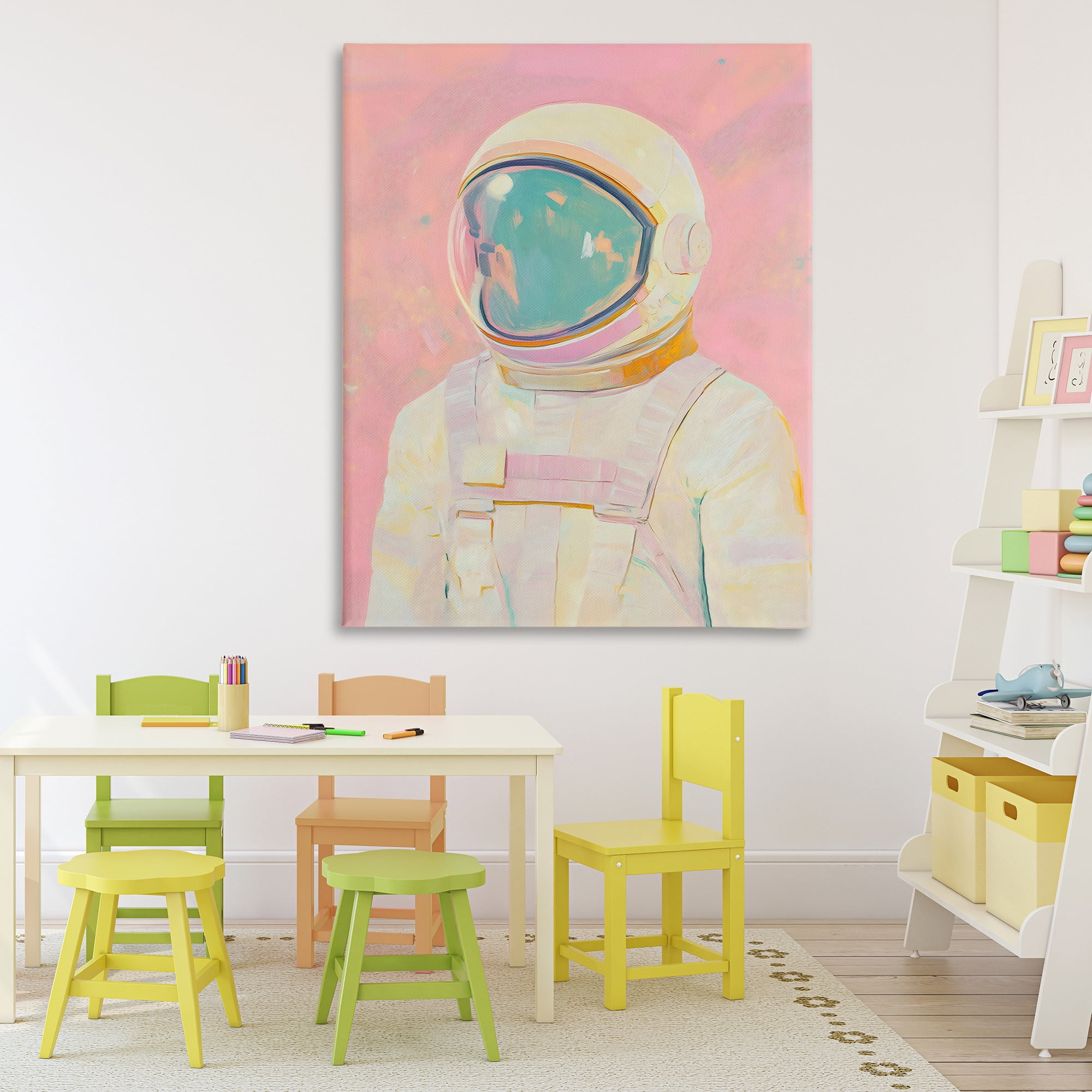 Stupell Industries Astronaut Portrait in Pink Dream Canvas Wall Art, design by The Prints Vibe