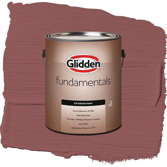 Glidden Fundamentals Barn Door / Red, Satin Exterior Paint, 1 Gallon