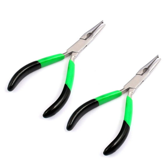 OdontoMed2011® 2 Pieces 5.5" Split Ring Pliers - Stainless Steel - PVC Grip Green and Black Color 