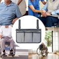 thumbnail image 2 of TISHITA Armrest Bag Wheelchair Rollator Organizer Pouch gray, 2 of 8