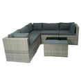 thumbnail image 6 of Outdoor Patio Furniture Set, 6 Pieces Outdoor Furniture All Weather Patio Sectional Sofa PE Wicker Modular Conversation Sets with Coffee Table, 6 of 15