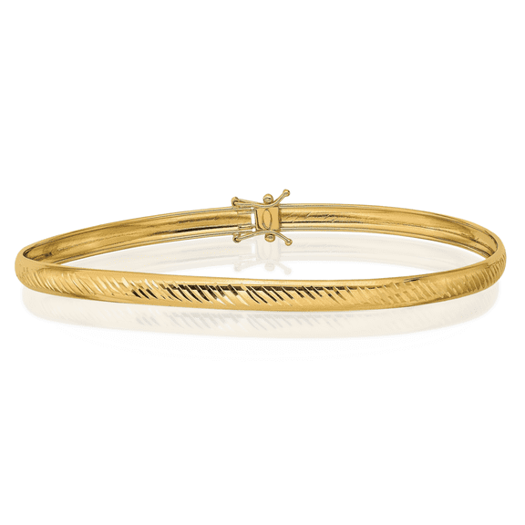 14K Solid Yellow Gold Flexible Bangle Bracelet