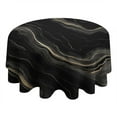 thumbnail image 4 of Black Gold Marble Pattern Round Tablecloth 60"x60",Wrinkle Wipeable Table Cloth for Kitchen Dining Room Picnic Patio Party, 4 of 6