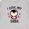 thumbnail image 4 of Inktastic I Love My Saba with Cute Penguin and Hearts Girls Long Sleeve Toddler T-Shirt, 4 of 5
