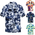 thumbnail image 2 of HEVIRGO Hawaiian Summer Beach Plus Size Men Turn Down Collar Short Sleeve Shirt&nbsp;Top, 2 of 10