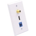 thumbnail image 3 of HDMI Ethernet Coax Wall Plate, 3-Port Faceplate with RJ45 Cat6 Keystone Female to Female Coupler & HDMI Keystone Jack Insert & Coaxial F-Type RG6 Keystone Jack, 3 of 6