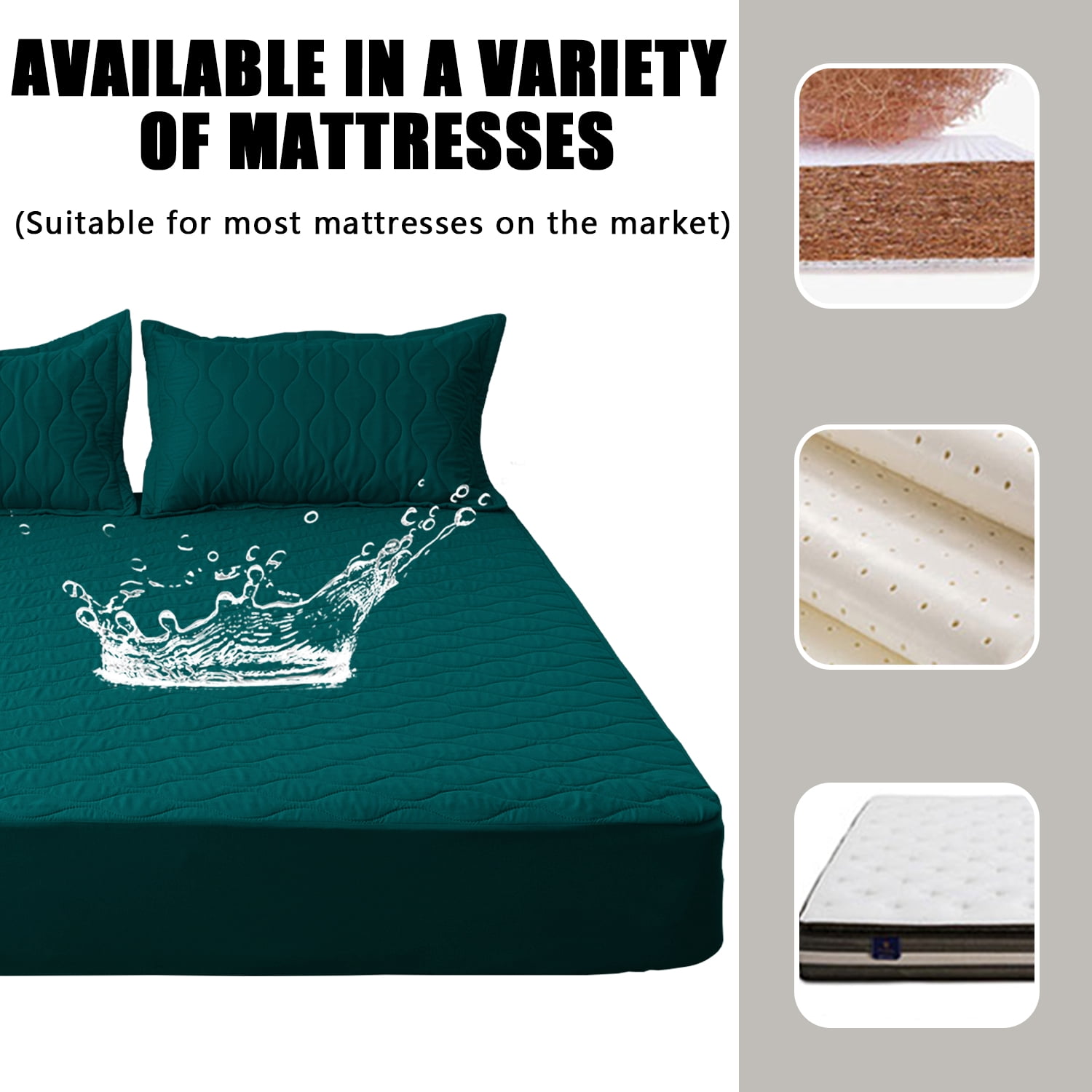 Waterproof Mattress Protector, Noiseless Full Size Mattress Pad with Deep Pocket Fitted Up to 11",Breathable Fitted Sheet Quilted Mattress Pad Cover (Black,Full)