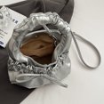 thumbnail image 4 of Bolso Mano para Mujer Con Correa Ajustable Lazo Cuero PU (Plata), 4 of 8