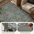 thumbnail image 4 of SIXHOME 5'x7' Area Rugs for Living Room Non Slip Washable Rugs Floral Farmhouse Rugs for Bedroom Dining Room Office Soft Indoor Carpet Vintage Home Decor，Dark Green, 4 of 7