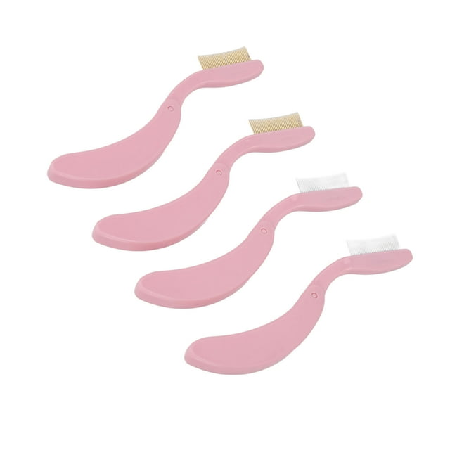 Cepillo Para El Cuidado De Las Pestañas, Peine Para Cejas Con Dientes De Acero Inoxidable, 4 Piezas, Protección Segura Para Maquillaje Para Niñas