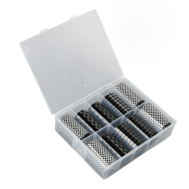 caja de pegatinas para decoración de uñas a cuadros en blanco y negro, pegatinas sencillas y elegantes para decoración de uñas, calcomanías para el hogar y el salón de uñas