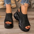 thumbnail image 2 of Platform Sandals for Women 2026 Breathable Mesh Open Toe Wedge Sneakers Comfortable Arch Support Summer Footwear Black Size 7, 2 of 7